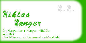 miklos manger business card